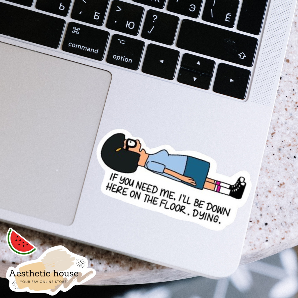 dying on the floor sticker